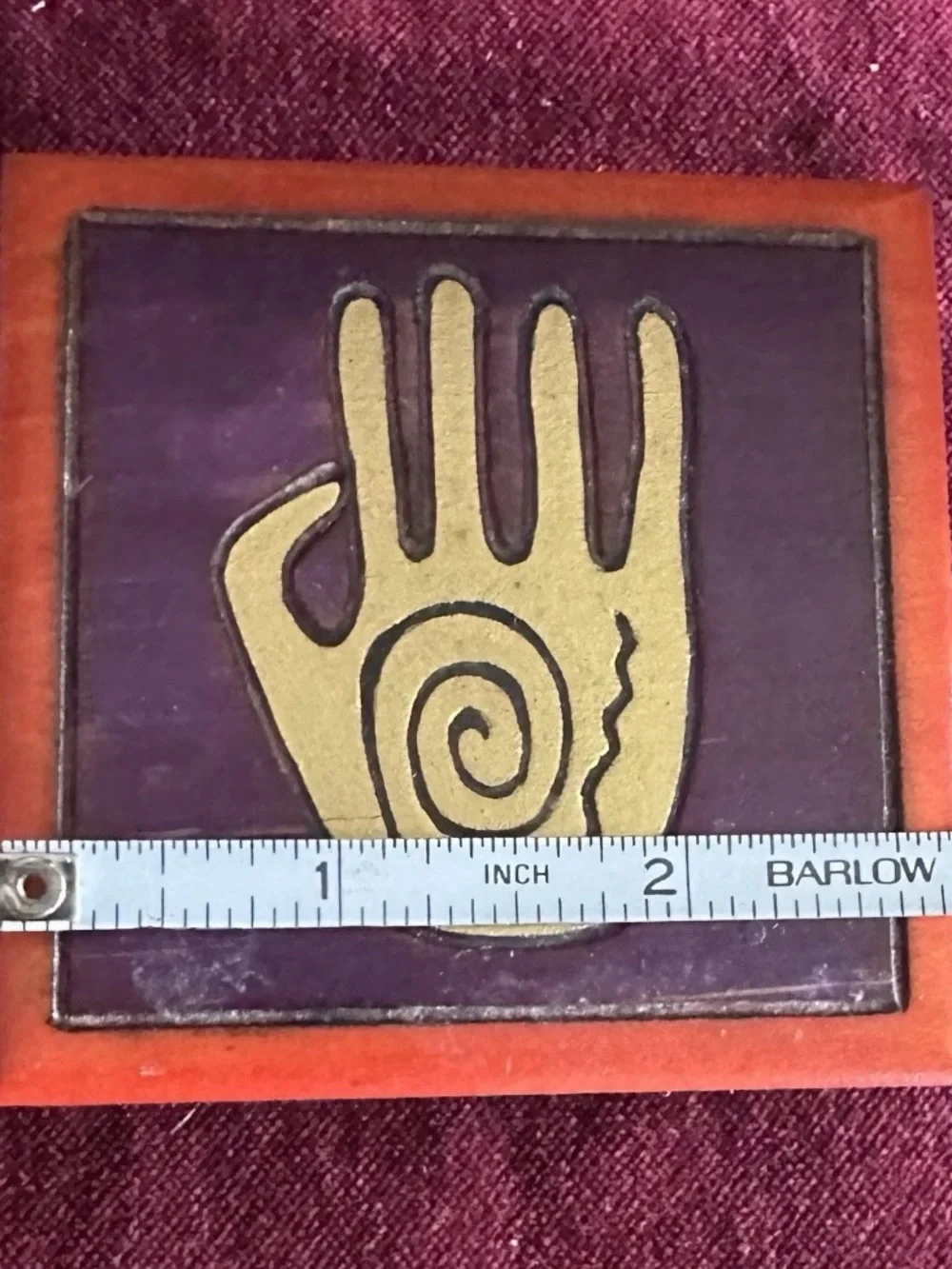 Vintage Adorable Hamsa/Healing/Shaman Hand Wooden Trinket Box Made In Poland